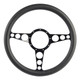 Racing Billet Steering Wheel Gloss Black Anodized Spokes