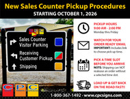 New Pickup Procedures at CPC Signs Starting October 1, 2026