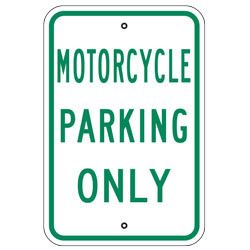 Motorcycle Parking Only Sign