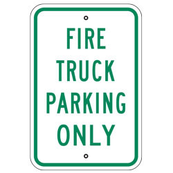 Fire Truck Parking Only Sign
