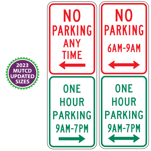 No Parking | Restricted Parking Combination Signs (Vertical Option) | 2023 MUTCD
