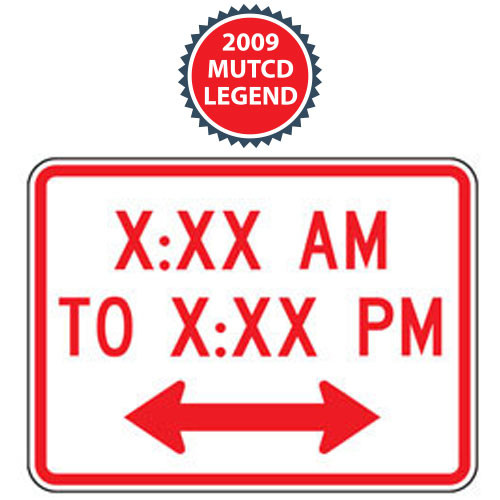 Time of Day with Optional Arrow Plaque | 2009 MUTCD