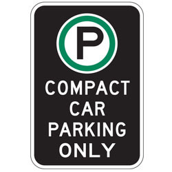 Oxford Series: (Parking Symbol) Compact Car Parking Only Sign