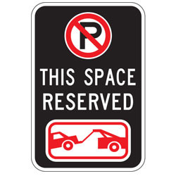 Oxford Series: (No Parking Symbol) This Space Reserved | (Tow Symbol) Sign