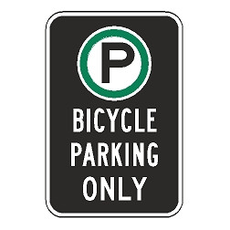 Oxford Series: (Parking Symbol) Bicycle Parking Only Sign