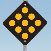 Black with Yellow Reflective Circles Type 1 Object Markers