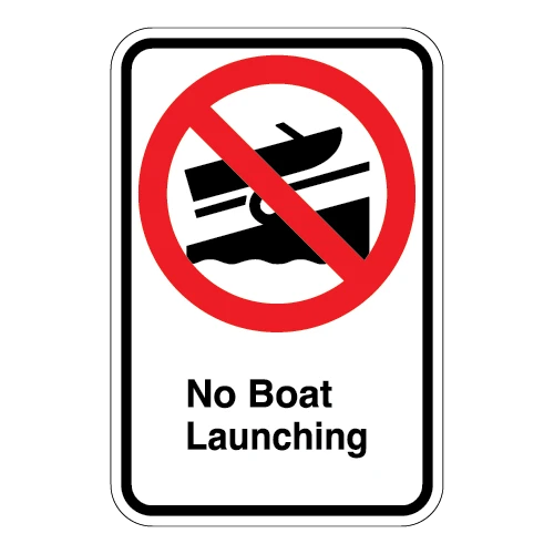 (No Boat Symbol) No Boat Launching Sign