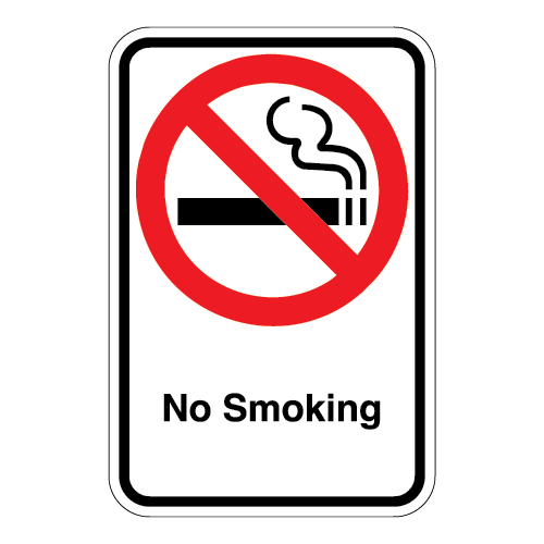(No Cigarette Symbol) No Smoking Sign