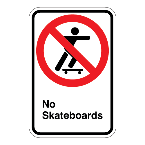 (No Skateboards Symbol) No Skateboards Sign
