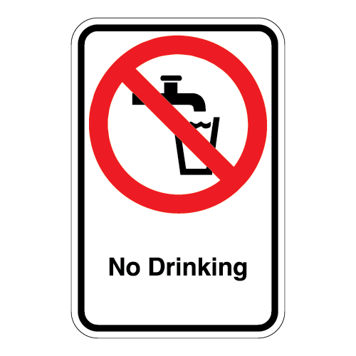 (No Bottle Symbol) No Drinking Sign