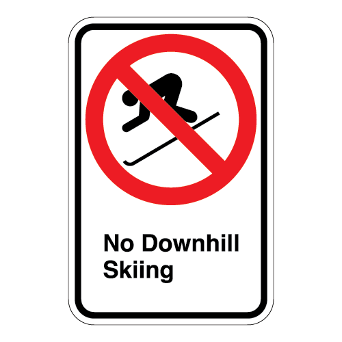 No Downhill Skiing Sign