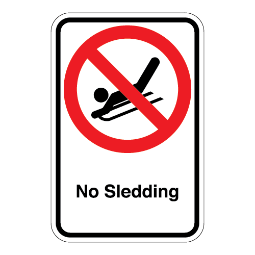 No Sledding Sign