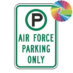 Air Force Parking Only | MUTCD Compliant Symbol & Words | Universal Permissive Parking Sign