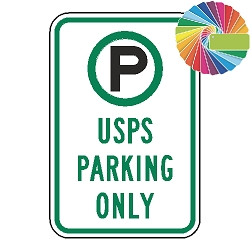 USPS Parking Only | MUTCD Compliant Symbol & Words | Universal Permissive Parking Sign