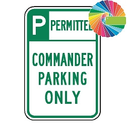 Commander Parking Only | Header & Words | Universal Permissive Parking Sign