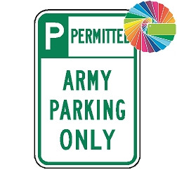 Army Parking Only | Header & Words | Universal Permissive Parking Sign