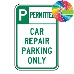 Car Repair Parking Only | Header & Words | Universal Permissive Parking Sign