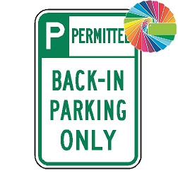 Back In Parking Only | Header & Words | Universal Permissive Parking Sign