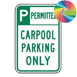 Carpool Parking Only | Header & Words | Universal Permissive Parking Sign