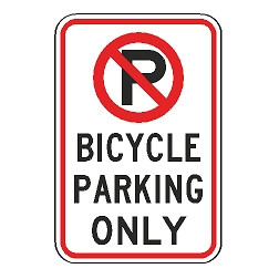 No Parking Bicycle Parking Only Sign