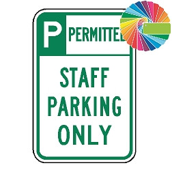 Staff Parking Only | Header & Words | Universal Permissive Parking Sign