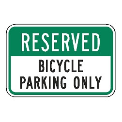 Reserved Bicycle Parking Only Sign