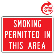 Smoking Permitted in This Area Facility Sign