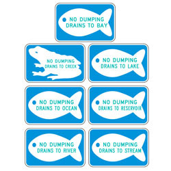 No Dumping | Drains to XX Sign