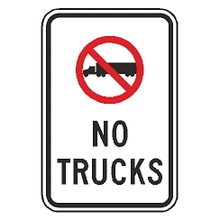 (No Truck Symbol) No Trucks Sign