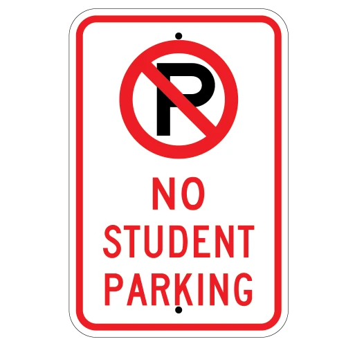 No Student Parking Sign