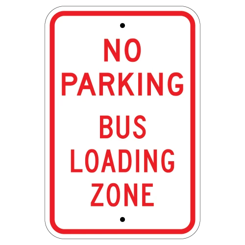 No Parking Bus Loading Zone Sign