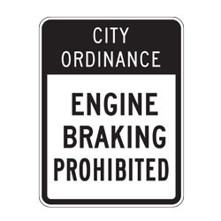 Jake Brakes Prohibited Sign | No Jake Brake Road Sign