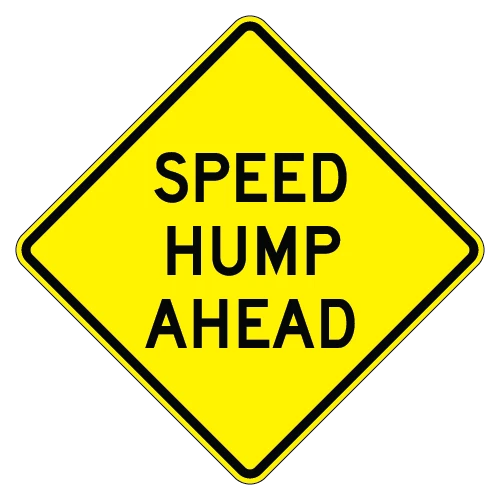 Speed Hump Ahead Warning Sign