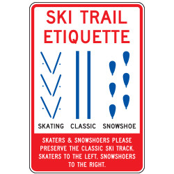 Ski Trail Etiquette Sign
