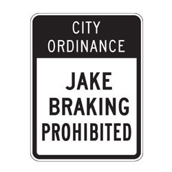 Jake Brakes Prohibited Sign | No Jake Brake Road Sign