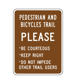 Pedestrian and Bicycle Trail Sign