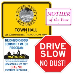 Examples of Custom Legend Reflective Routed Signs