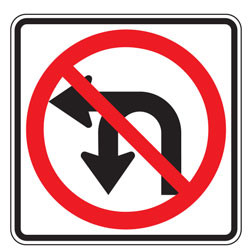 No U Turn and No Left Turn (Symbol) Sign