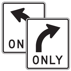 Mandatory Left/Right Turn Sign | 2023 MUTCD