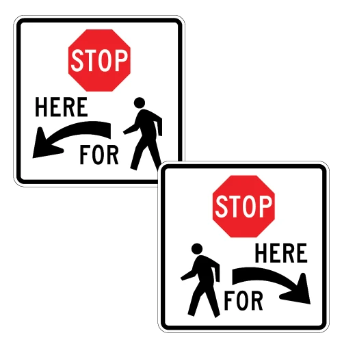 Stop Here for Pedestrians (Symbol) Signs | 2023 MUTCD