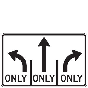 Advance Intersection Lane Control (Left, Ahead, Right) Sign | 2023 MUTCD