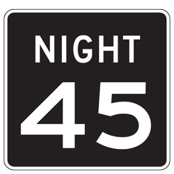 Night Speed Limit Plaques | 2023 MUTCD