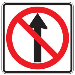 No Straight Thru (Symbol) Sign | 2023 MUTCD