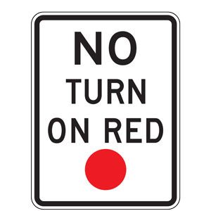 No Turn on Red Light (Red Circle Symbol) Signs | 2023 MUTCD Reassigned Code