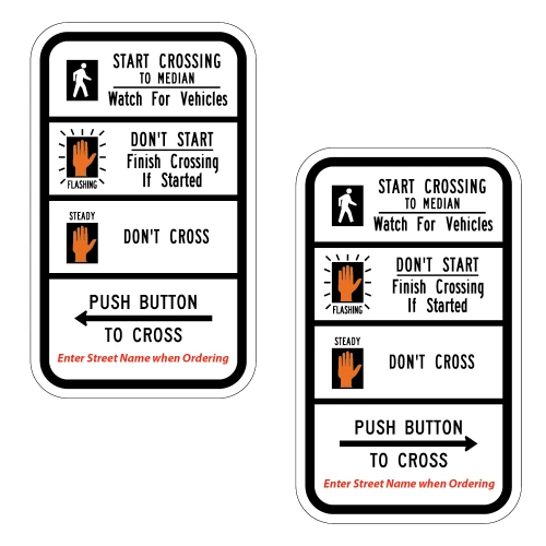 R10 3G Crosswalk Message with Custom Street Name Signs | 2009 MUTCD