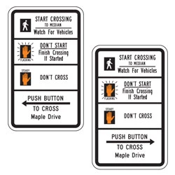 R10 3H Crosswalk Message with Custom Street Name Signs