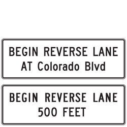 Begin Reverse Lane Sign | 2023 MUTCD