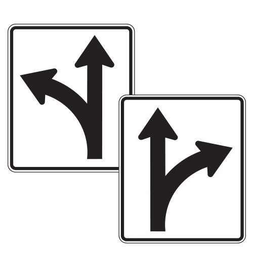 Optional Movement Lane Control Thru and Turn Sign | 2023 MUTCD