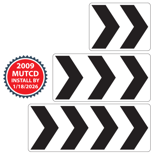 Roundabout Directional Chevron Arrows Sign