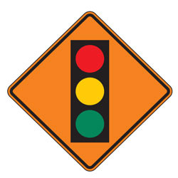 Signal Ahead (Symbol) Warning Signs for Temporary Traffic Control